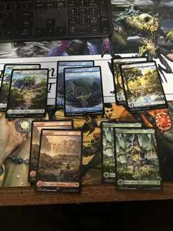 MTG Magic Final Fantasy FOIL Chocobo Track Lands Full Art Variants 10 Card Lot - Image 1