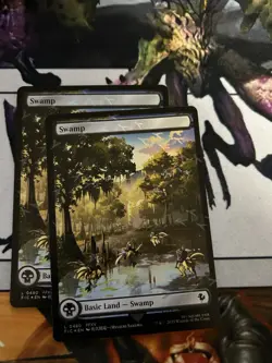 MTG Magic Final Fantasy FOIL Chocobo Track Lands Full Art Variants 10 Card Lot - Image 5