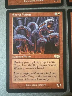 Scoria Wurm X4 Urza’s Saga Ex Condition See Pics Front Back - Image 2