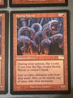 Scoria Wurm X4 Urza’s Saga Ex Condition See Pics Front Back - Image 3