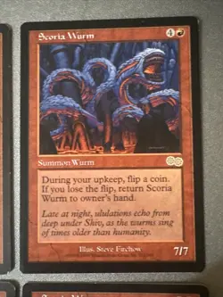 Scoria Wurm X4 Urza’s Saga Ex Condition See Pics Front Back - Image 4