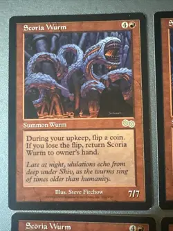 Scoria Wurm X4 Urza’s Saga Ex Condition See Pics Front Back - Image 5