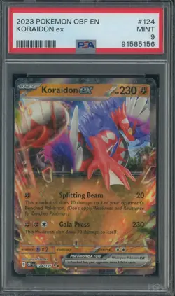 2023 Pokemon Obsidian Flames OBF EN #124 Koraidon Ex PSA 9 MINT - Image 1