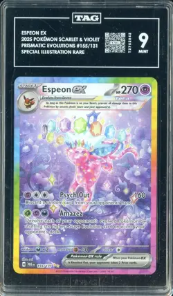 2025 Pokemon SV Prismatic Evolutions SIR #155 Espeon EX TAG 9 - Image 1