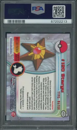 2000 Topps Chrome Pokemon TV #120 Staryu PSA 9 MINT - Image 2