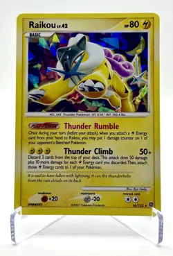 2007 Pokemon Diamond Pearl Secret Wonders Raikou Lv42 Cracked Ice Holo 16/132 - Image 1