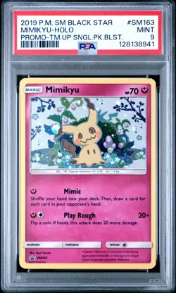 2019 Pokemon Sun & Moon Black Star Promo PSA 9 Mimikyu Holo #SM163 CLEAN! - Image 1