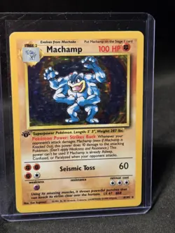 Pokemon TCG Machamp Base Set 8/102 Holo 1st Edition Holo Rare - Image 1