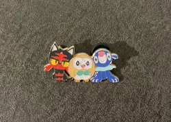 Pokemon Mega Aerodactyl Kitten Rowlet Enamel Pin Set (Lot of 2) Official TCG - Image 4