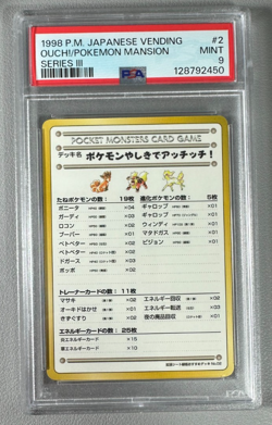 1998 Pokemon Japanese Vending Series III 3 Ouch! at the Pokemon Mansion PSA 9 - Image 1