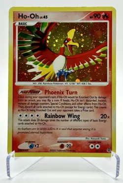 2007 Pokemon TCG Diamond Pearl Secret Wonders Ho-Oh Lv45 Holo 10/132 Holo Bleed - Image 1