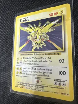 Pokemon TCG Zapdos 16/102 Base Set Holo Rare LP-/MP - Image 2