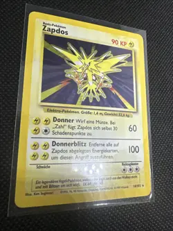 Pokemon TCG Zapdos 16/102 Base Set Holo Rare LP-/MP - Image 3