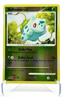 2007 Pokemon TCG Diamond Pearl Secret Wonders Bulbasaur Lv14 Reverse Holo 77/132 - Image 1