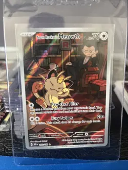 Team Rocket's Meowth 203/182 Sv10: Destined Rivals Holo Pokemon TCG - Image 1