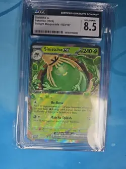Pokemon TCG Sinistcha EX Twilight Masquerade Holo Card 023/167 CGC 8.5 - Image 3