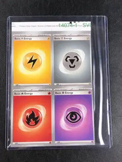 Pokemon TCG - Scarlet & Violet - Uncut Sheet Piece - 4 Card Energy - w/Toploader - Image 3