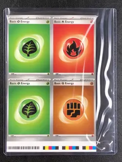 Pokemon TCG - Scarlet & Violet - Uncut Sheet Piece - 4 Card Energy - w/Toploader - Image 3