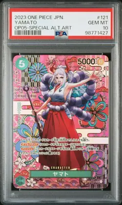 2023 JAPANESE ONE PIECE CARD YAMATO OP05-SPECIAL ALT. ART PSA 10 BANDAI NAMCO - Image 1