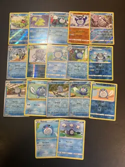 Pokemon Poliwag Poliwhirl Poliwrath Card V GX EX - 17 Cards Holo Lot Rare - Image 1