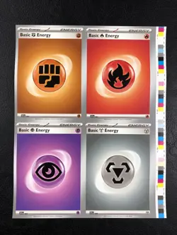 Pokemon TCG - Scarlet & Violet - Uncut Sheet Piece - 4 Card Energy - w/Toploader - Image 1