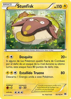 2015 Pokemon Card XY Breakthrough Stunfisk 56/162 - Image 1