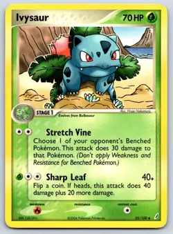 Ivysaur - EX Crystal Guardians 35/100 Hisao Nakamura Pokemon 151 Card LP - Image 1