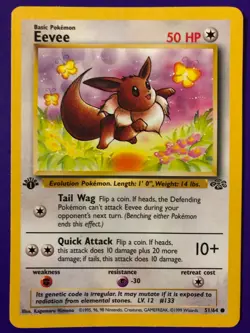 Pokemon Card-1999 Eevee 1st Edition Rare Jungle Set Near Mint 51/64 - Image 1