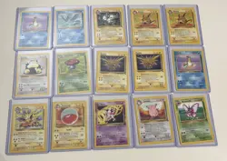 26 RARE NON-HOLO (WITH 3 1ST EDITION) VINTAGE POKEMON CARDS UNGRADED - Image 3