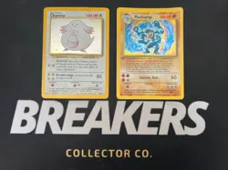 1999 Base Set Vintage Pokemon 2 Card Lot: Holo 1st Edition Machamp & Chansey - Image 1