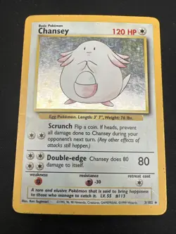 1999 Base Set Vintage Pokemon 2 Card Lot: Holo 1st Edition Machamp & Chansey - Image 2