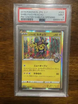 Shibuya's Pikachu 002/S-P Pokemon Center Promo Card Japan 2019 PSA 9 MINT - Image 1