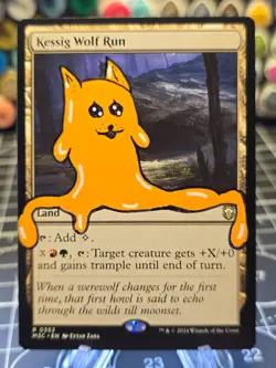 Kessig Wolf Run - Modern Horizons 3 MTG *Altered Hand Painted * Silly art orange - Image 1