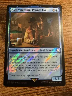 MTG Magic The Gathering Nick Valentine Private Eye SURGE FOIL Very Rare!! - Image 1