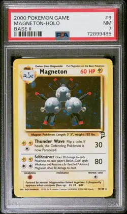 2000 POKEMON GAME BASE II #9 MAGNETON-HOLO BASE II Psa 7 - Image 1