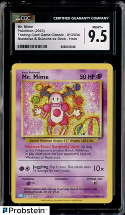 2023 Pokemon Game Classic Mr. Mime Blastoise & Suicune Ex Deck CGC 9.5 MINT+ - Image 1