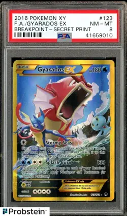 2016 Pokemon XY Breakpoint Secret Print #123 Gyarados Ex FA PSA 8 NM-MT - Image 1