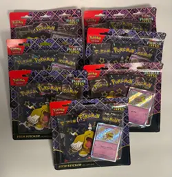 Lot of (7) Pokemon SV Paldean Fates Tech Sticker Collection 3-Pack Blisters - Image 1