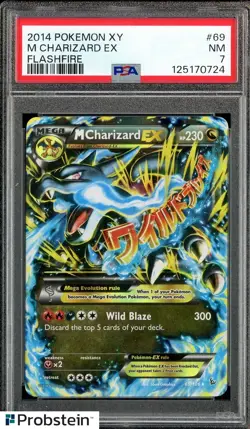 2014 Pokemon XY Flashfire #69 M Charizard Ex PSA 7 NM - Image 1