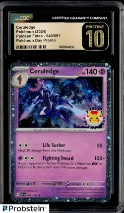 2024 Pokemon Paldean Fates Day Promo #040/091 Ceruledge CGC 10 PRISTINE - Image 1
