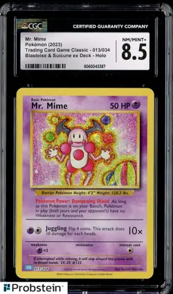 2023 Pokemon Game Classic Mr. Mime Blastoise & Suicune Ex Deck CGC 8.5 NM-MT+ - Image 1