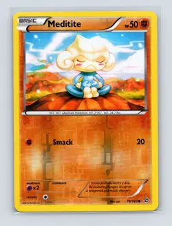 Pokemon TCG Meditite 79/160 XY - Primal Clash Reverse Holo LP - Image 1