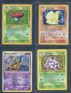 Lot of (4) Assorted Pokemon Cards w/ Ninetales Nidoking Holo All - Image 1