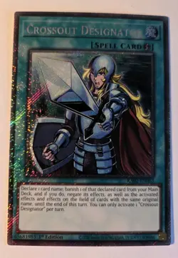 YuGiOh Crossout Designator Platinum Secret Rare RA02-EN063 1st Edition - Image 1