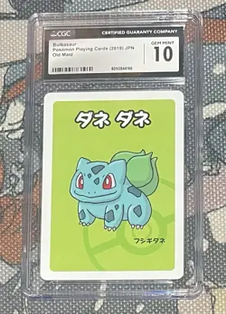 Bulbasaur Pokemon Playing Cards 2019 Japanese Old Maid CGC 10 GEM MINT - Image 1