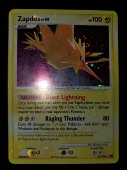 Zapdos 14/100 Holo Bleed Swirl Rare Pokemon TCG DP Majestic Dawn Card LP - Image 3