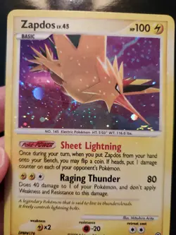 Zapdos 14/100 Holo Bleed Swirl Rare Pokemon TCG DP Majestic Dawn Card LP - Image 4