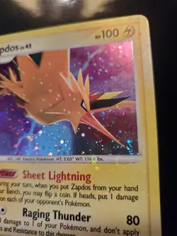 Zapdos 14/100 Holo Bleed Swirl Rare Pokemon TCG DP Majestic Dawn Card LP - Image 5