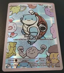 After Skool Hobby Ditto BLASTOISE #4 1st Edition Pokemon Card Full Art Holo - Image 2