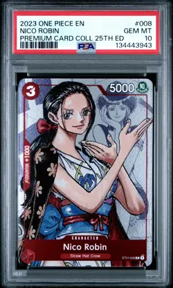 2023 ONE PIECE BANDAI PREMIUM CARD COLLECTION 25TH EDITION NICO ROBIN PSA 10 - Image 1
